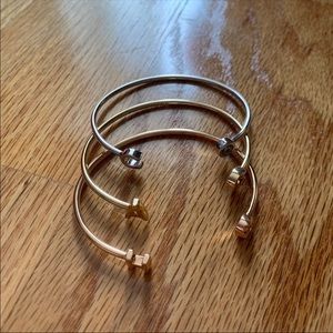 Coach Letter Bangle Set of 3 Bracelets